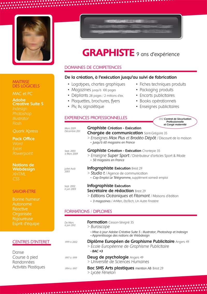 modele cv infographiste