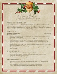 Le CV du père Noel ! Christmas Resume