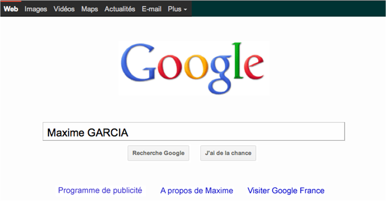 CV Google de Maxime Garcia