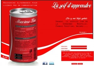 Capture du CV de Maxime Bee , à la touch' Coca Cola