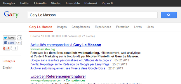 Le CV Google de Gary Le Masson : surpasser l’existant pour se différencier.