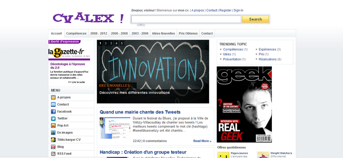 Les parodies de sites ont le vent en poupe : voici le CV Yahoo d’ Alexandre Bousez !