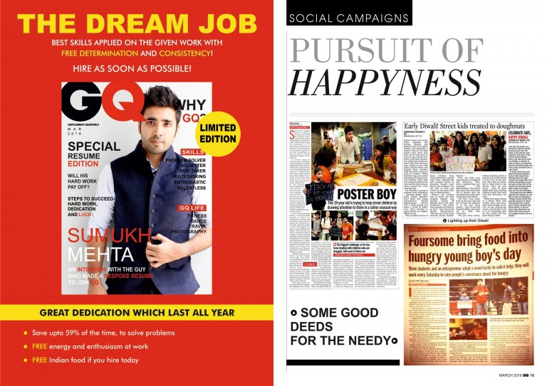 Avec son CV magazine de 20 pages, il décroche sans entretien son stage chez GQ !