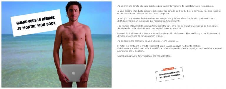 Demain elle enlève le bas ? Lui vous montre son… CV original !