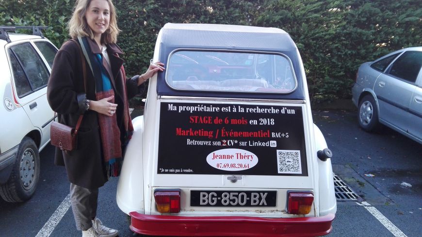 CV original sur une 2CV voiture candidature originale